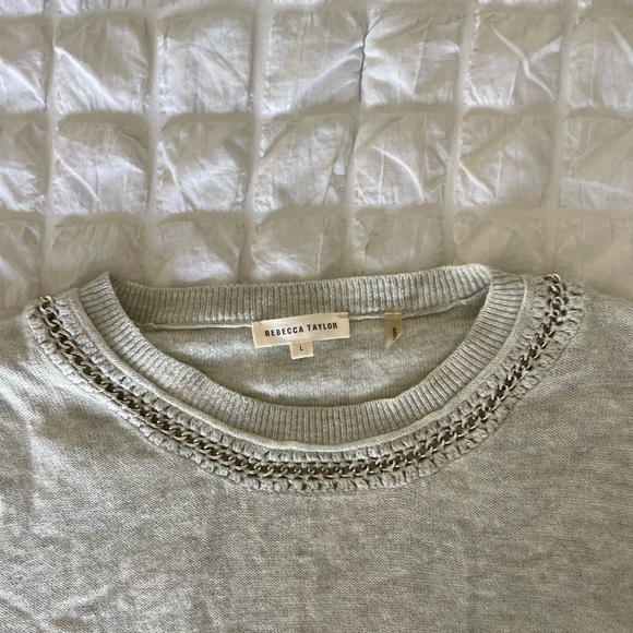 Rebecca Taylor Lambswool Cashmere blend Soft Gray Knit sweater top - Picture 3 of 9